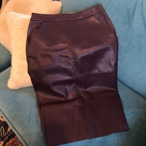 Express Vegan Leather Pencil Skirt